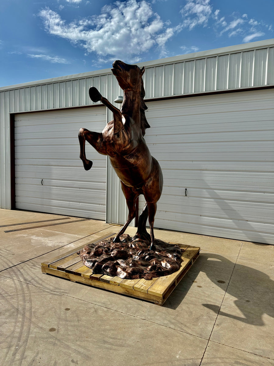 Life Size Rearing Horse Statue Doyle's Wagons