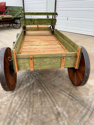 SOLD-#360 Rare Solid Wood Wheel Display Wagon