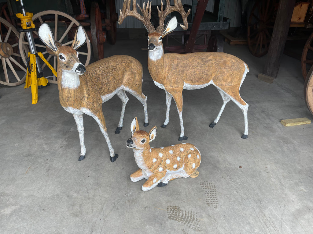 Life Size Deer Family Statue Set