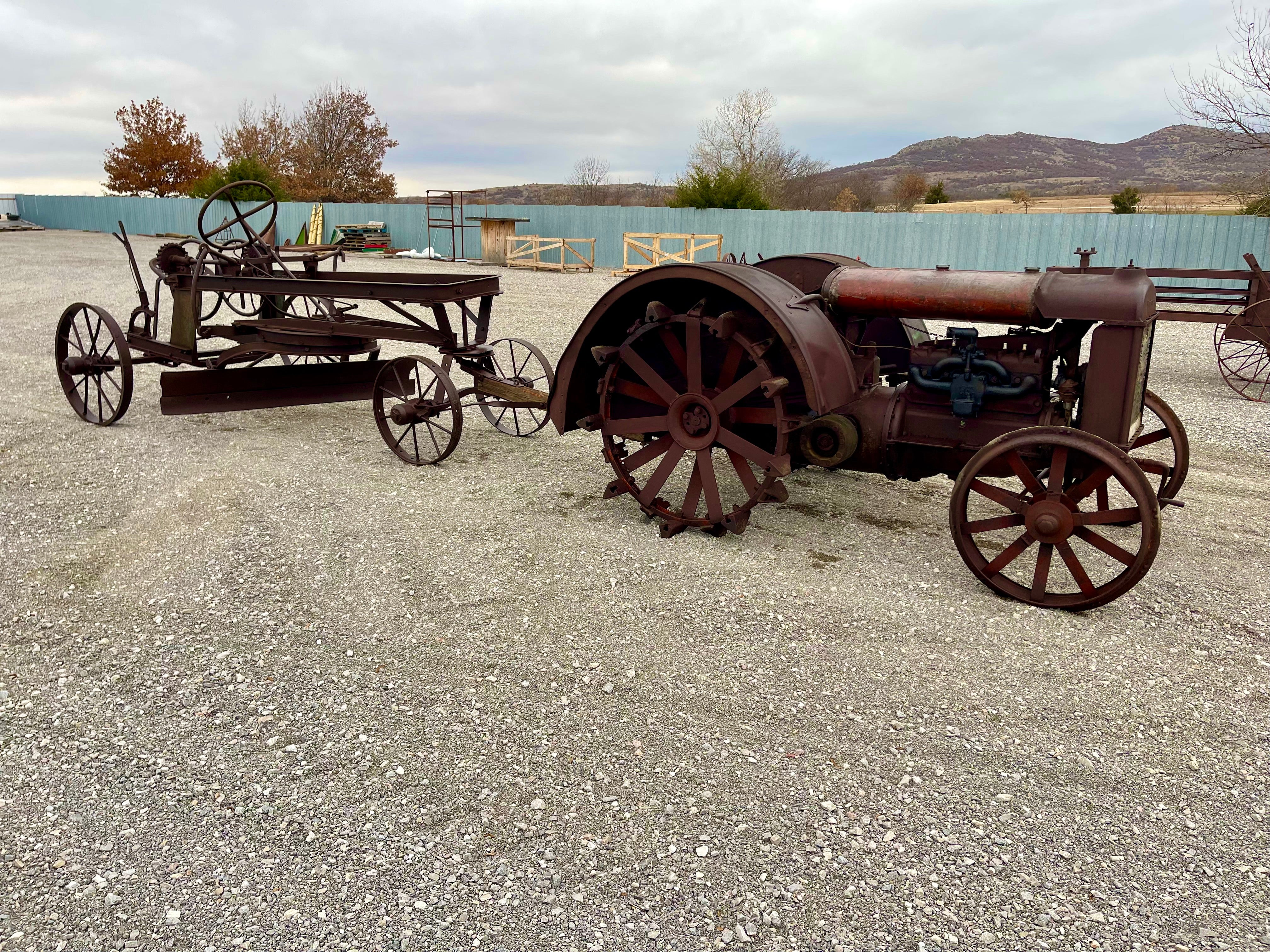 Antique Fordson Tractor w/ Russell Road Grader