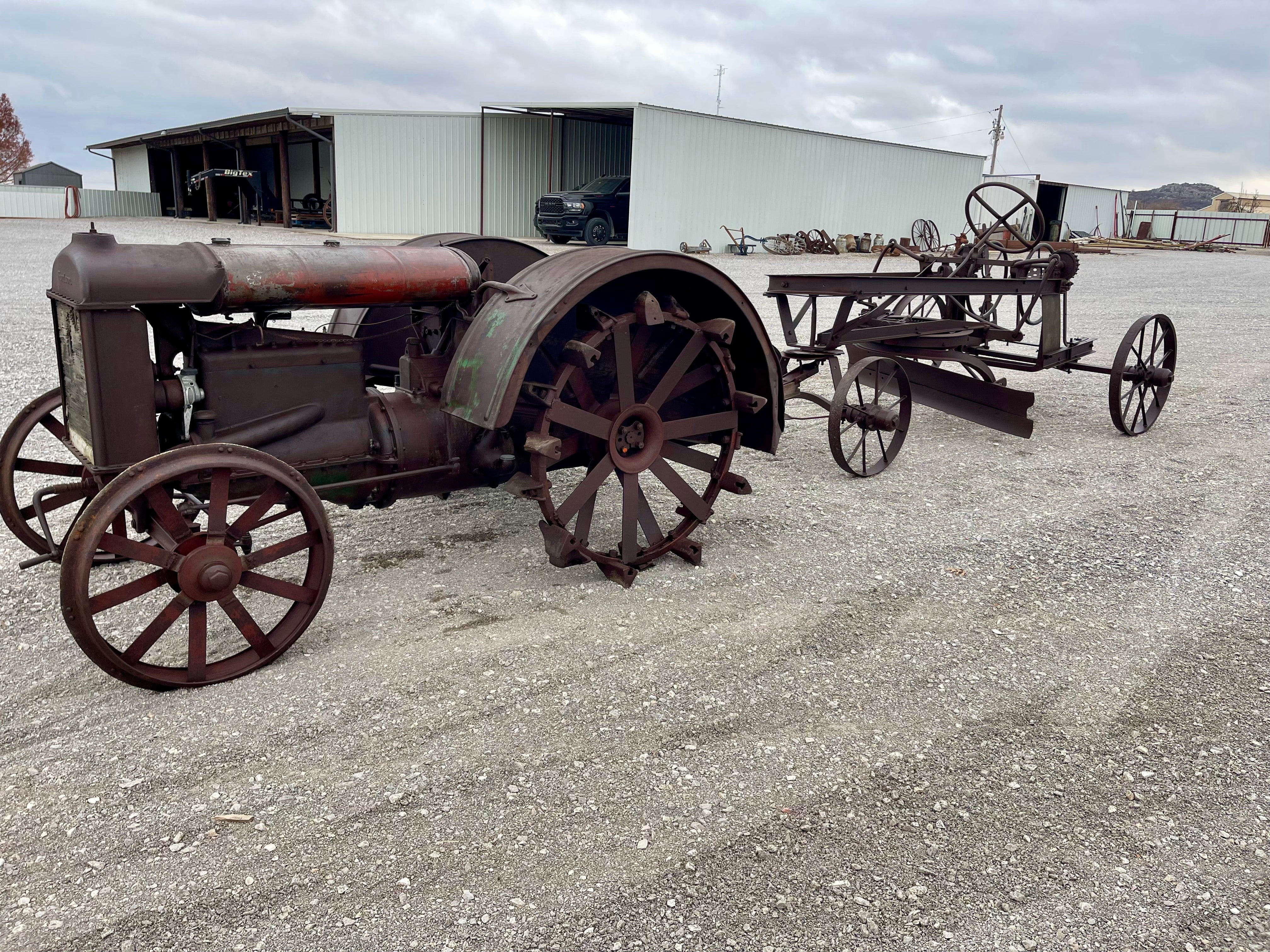 Antique Fordson Tractor w/ Russell Road Grader