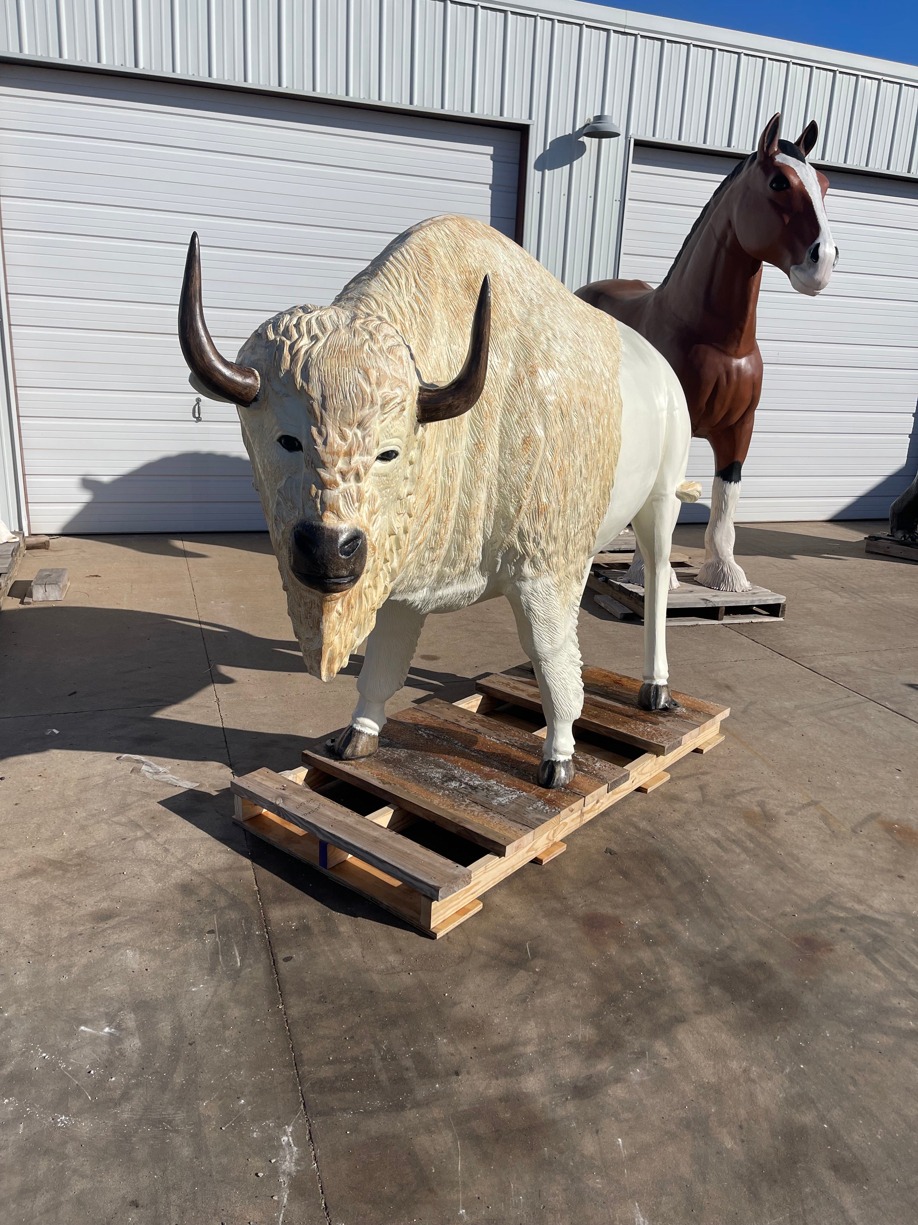 SOLD*Custom Painted  Life Size White Buffalo