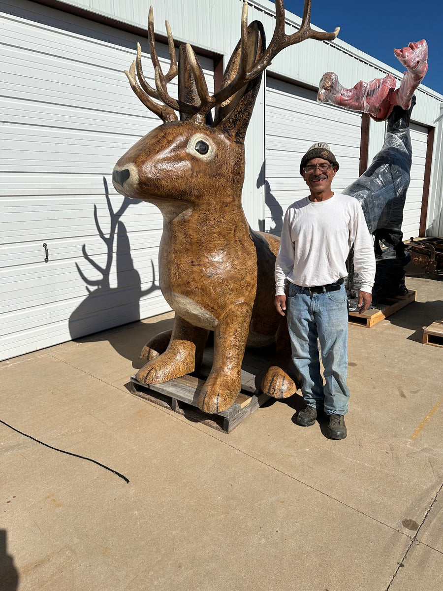 Doyle Rabbit Design Jackalope Rabbit Statue X- Large – Doyle's Wagons