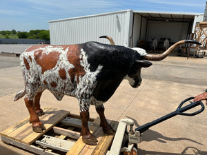 SOLD -Life Size Longhorn Statue #8