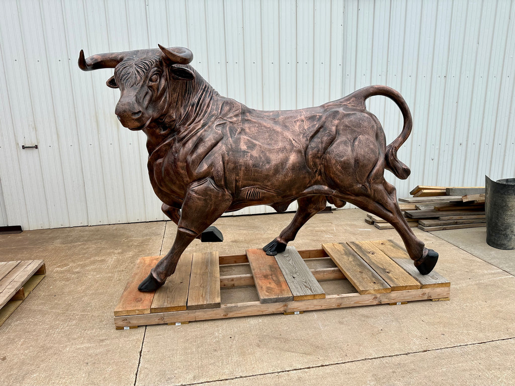 Custom Painted Wall Street Bull Statue