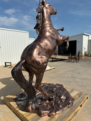 Life Size Raring Horse Statue