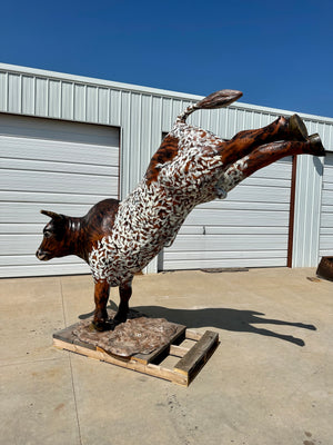 SOLD*Life Size Bucking Bull Statue