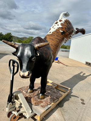 SOLD*Bucking Bull Life Size Statue