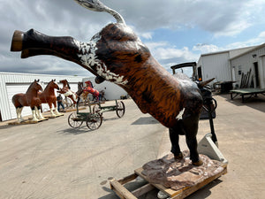 SOLD*Bucking Bull Life Size Statue