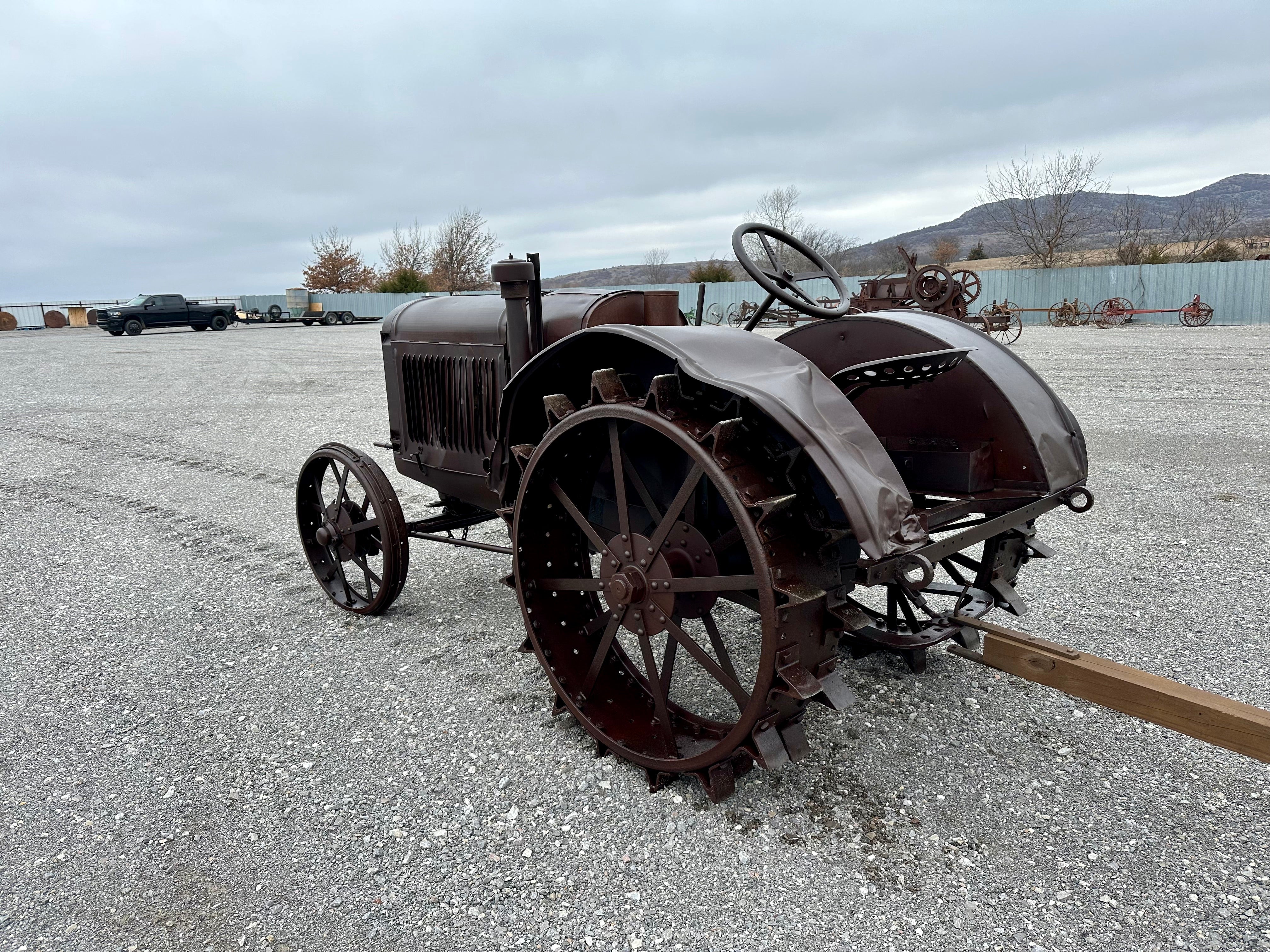 Antique McCormick Deering Tractor w/ Steel Wagon