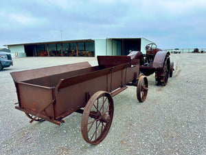 Antique McCormick Deering Tractor w/ Steel Wagon