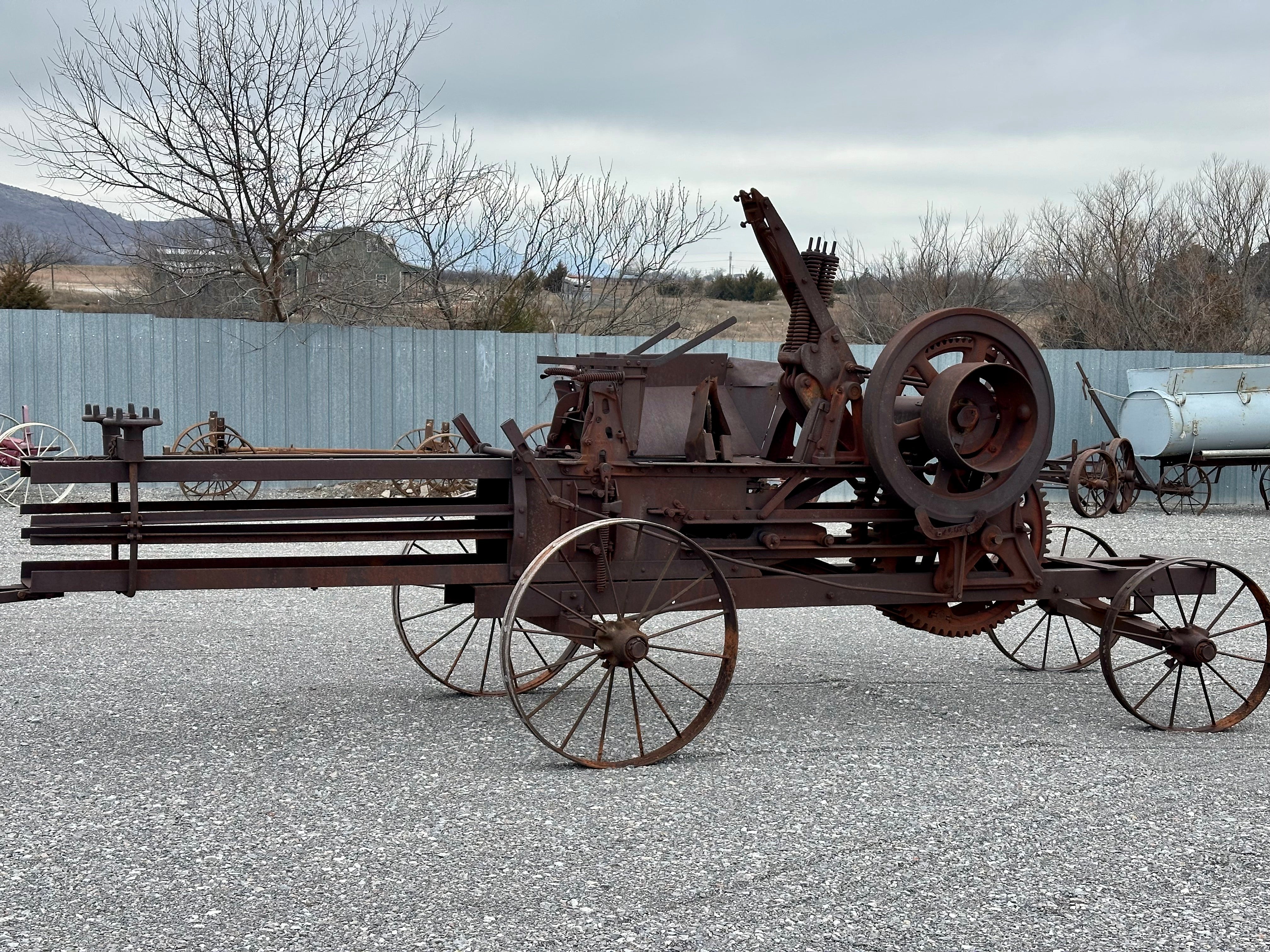 antique tobacco baler Wooden Tabacco Baler, IHC Stationary Hay Baler