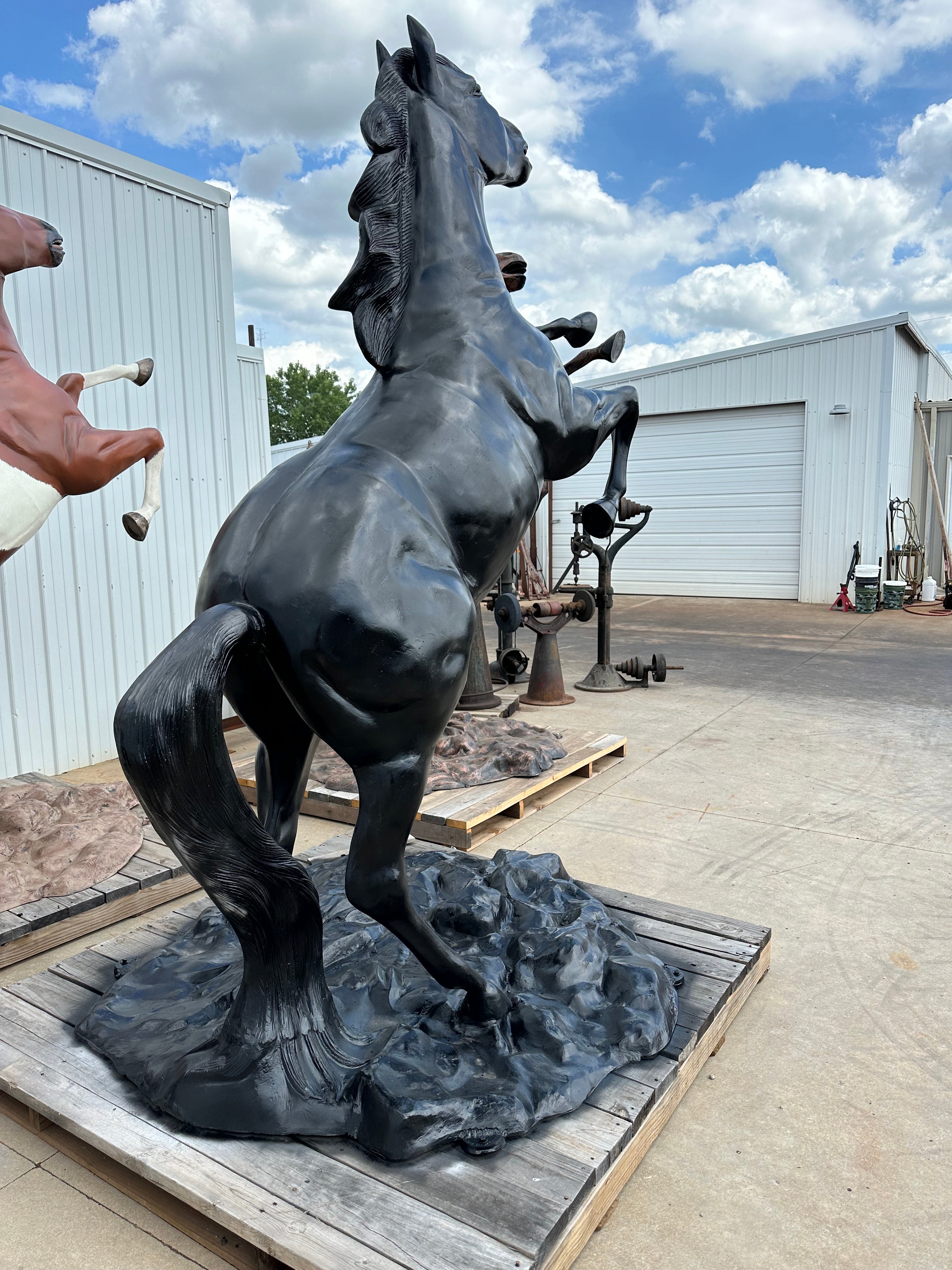 Rearing Horse Statue Life Size