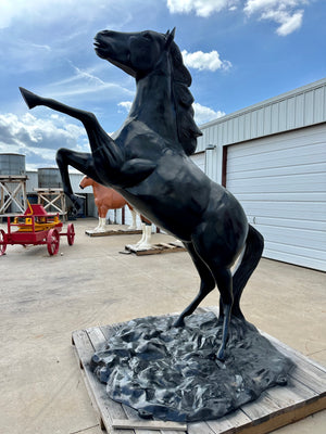 Rearing Horse Statue Life Size