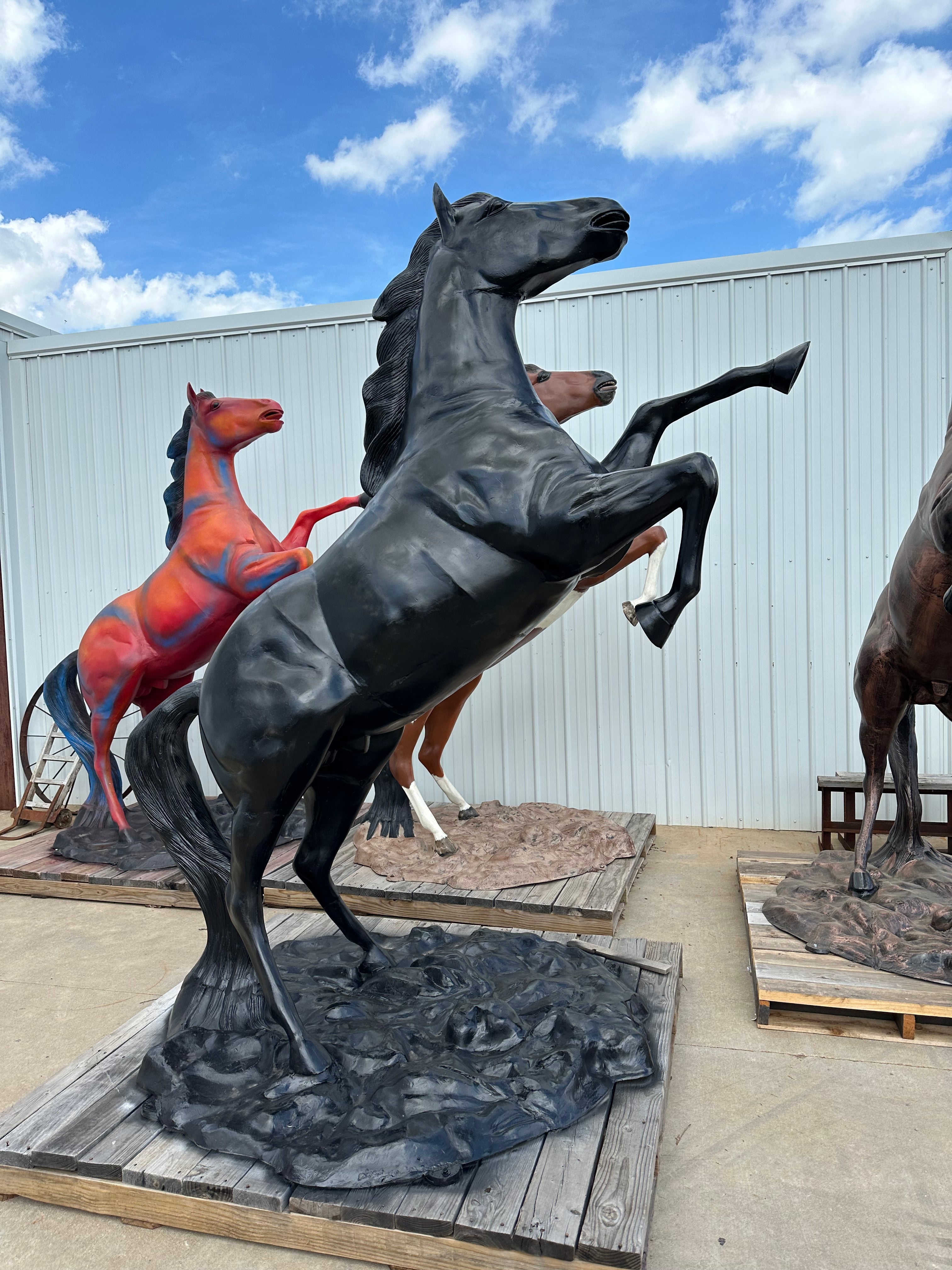 Rearing Horse Statue Life Size