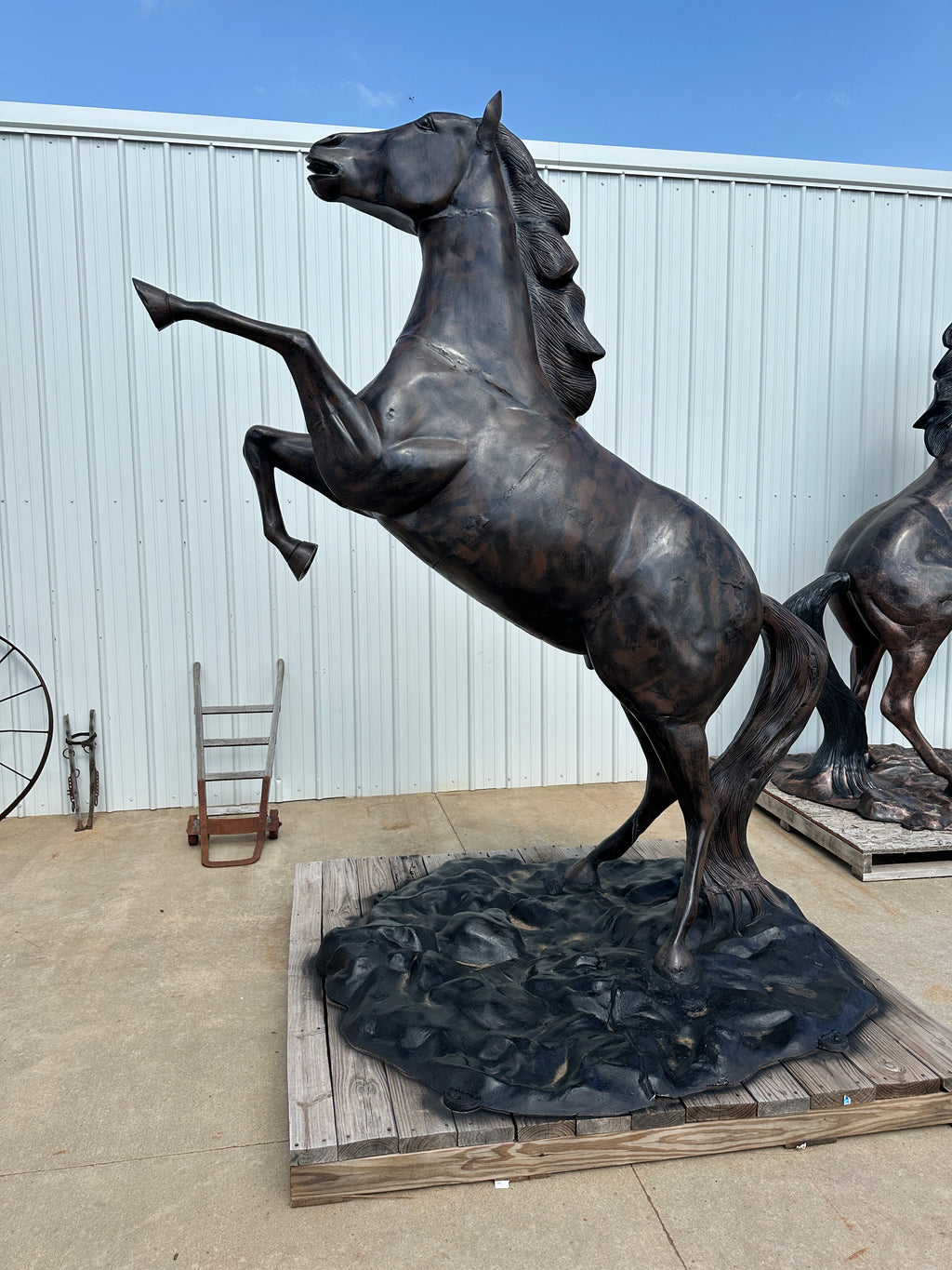 Life Size Rearing Horse Statue
