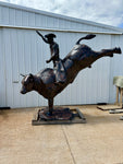 SOLD*Life Size Bucking Bull with Rider
