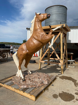 SOLD*Raring Horse Life Size Statue