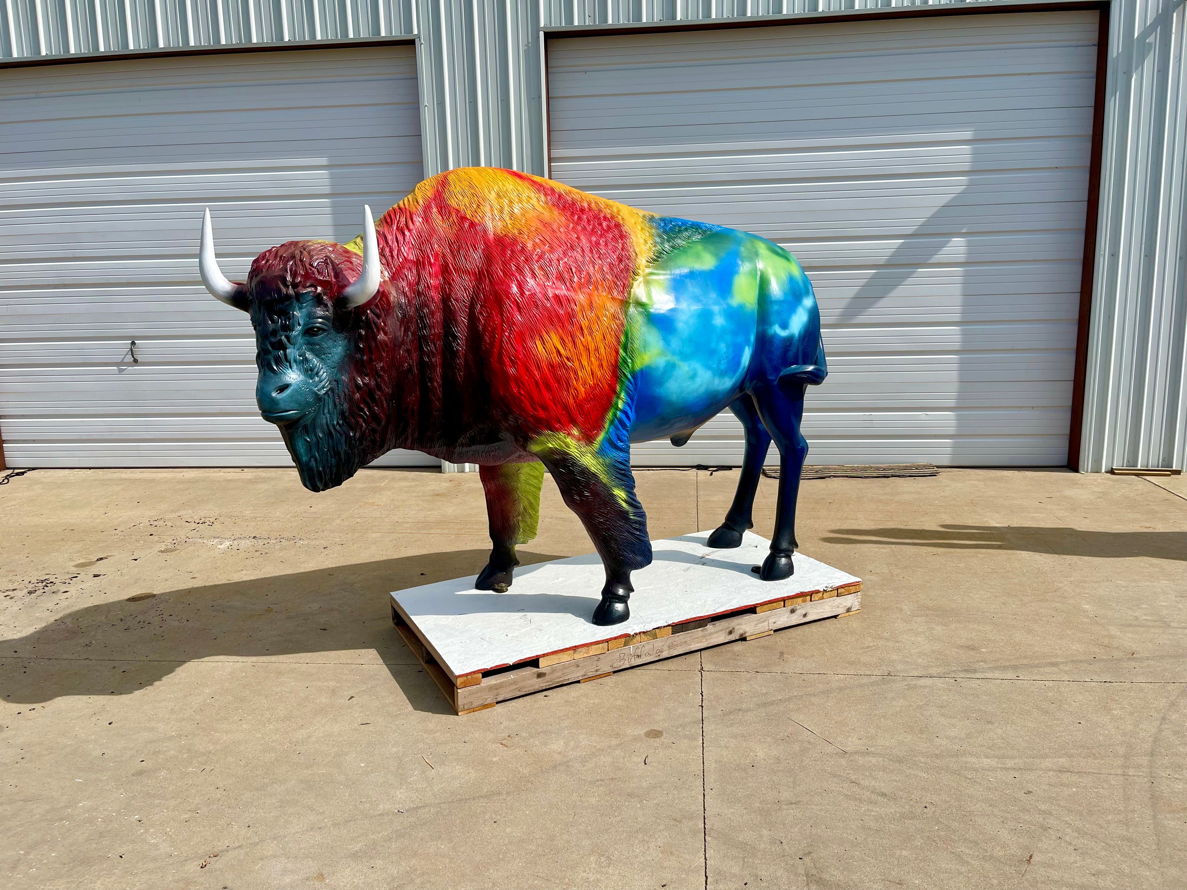 SOLD*Buffalo Life Size Statue