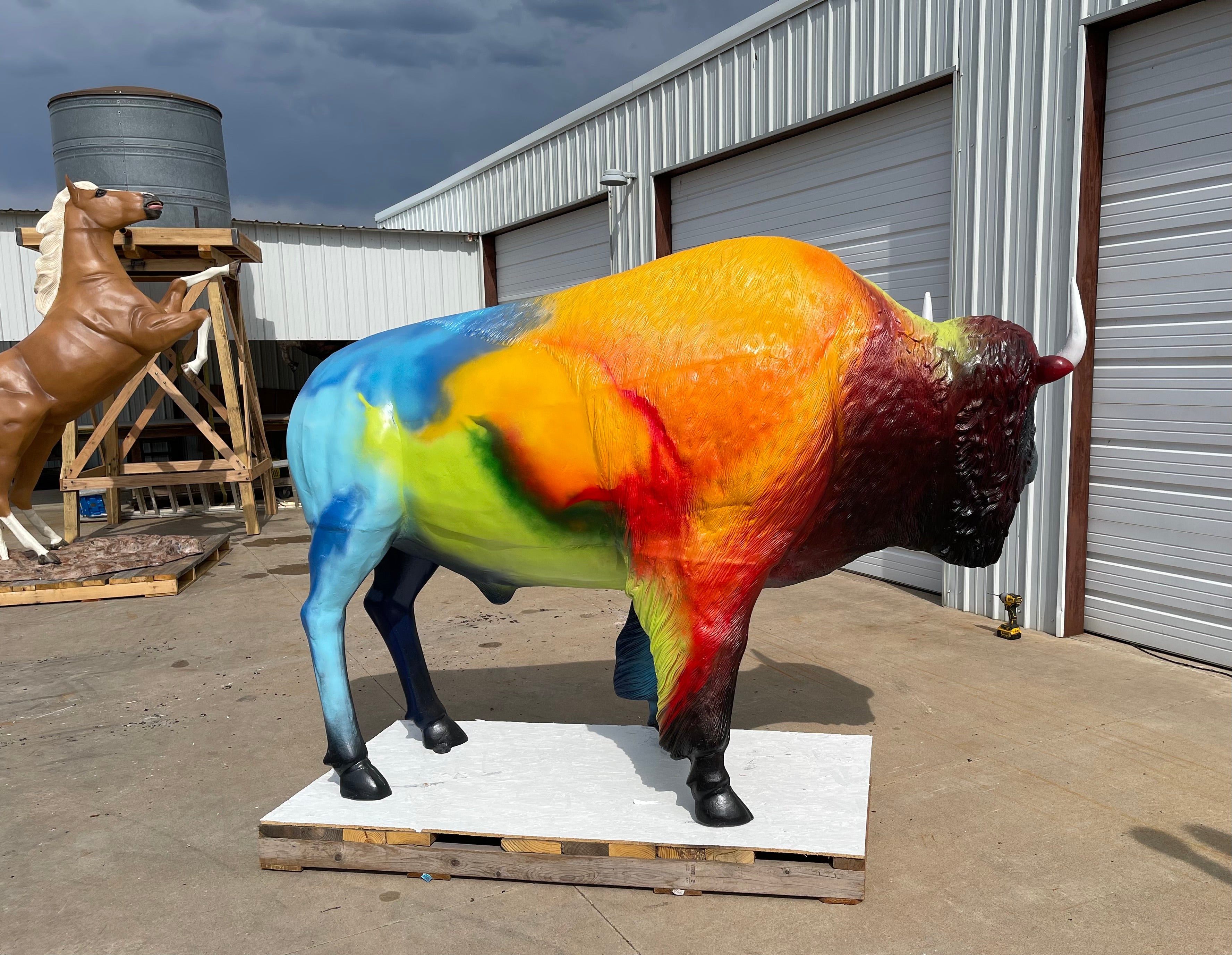 SOLD*Buffalo Life Size Statue