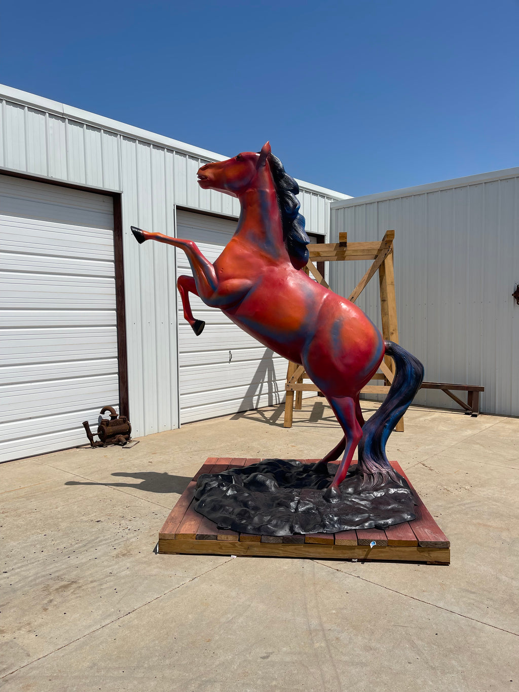 Custom Painted Life Size Raring Horse