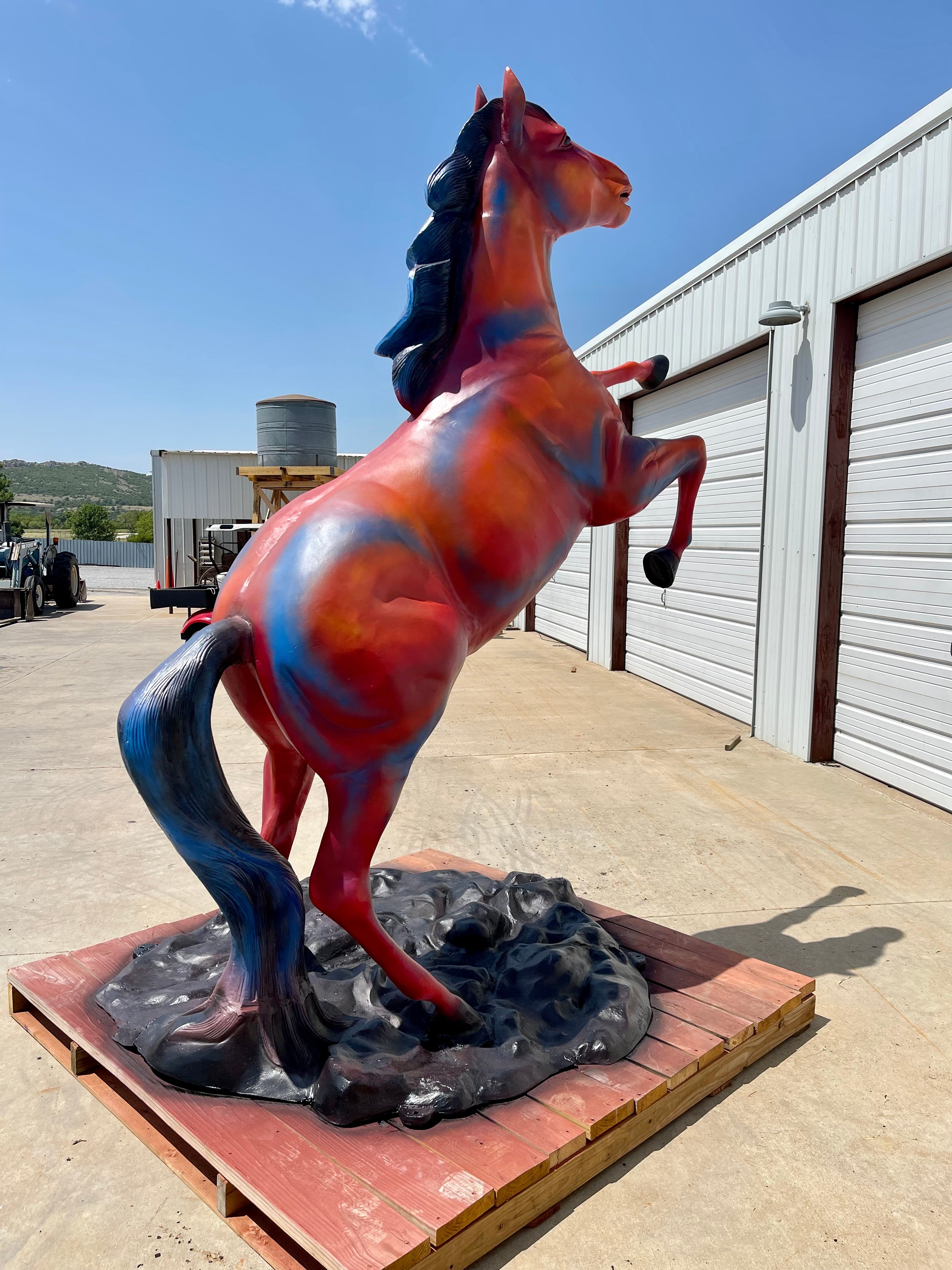 Custom Painted Life Size Raring Horse