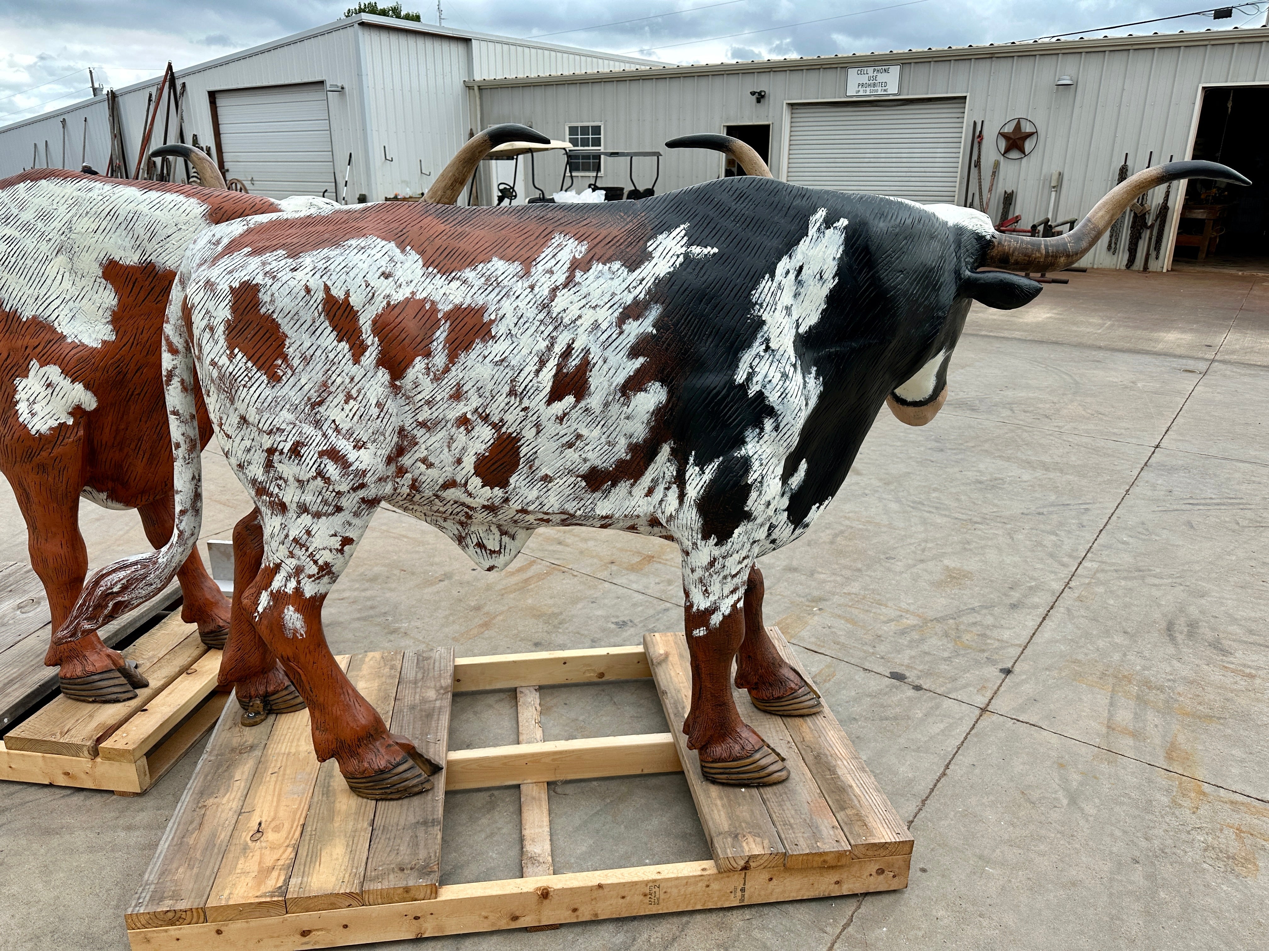 SOLD*Life Size Longhorn Statue #1