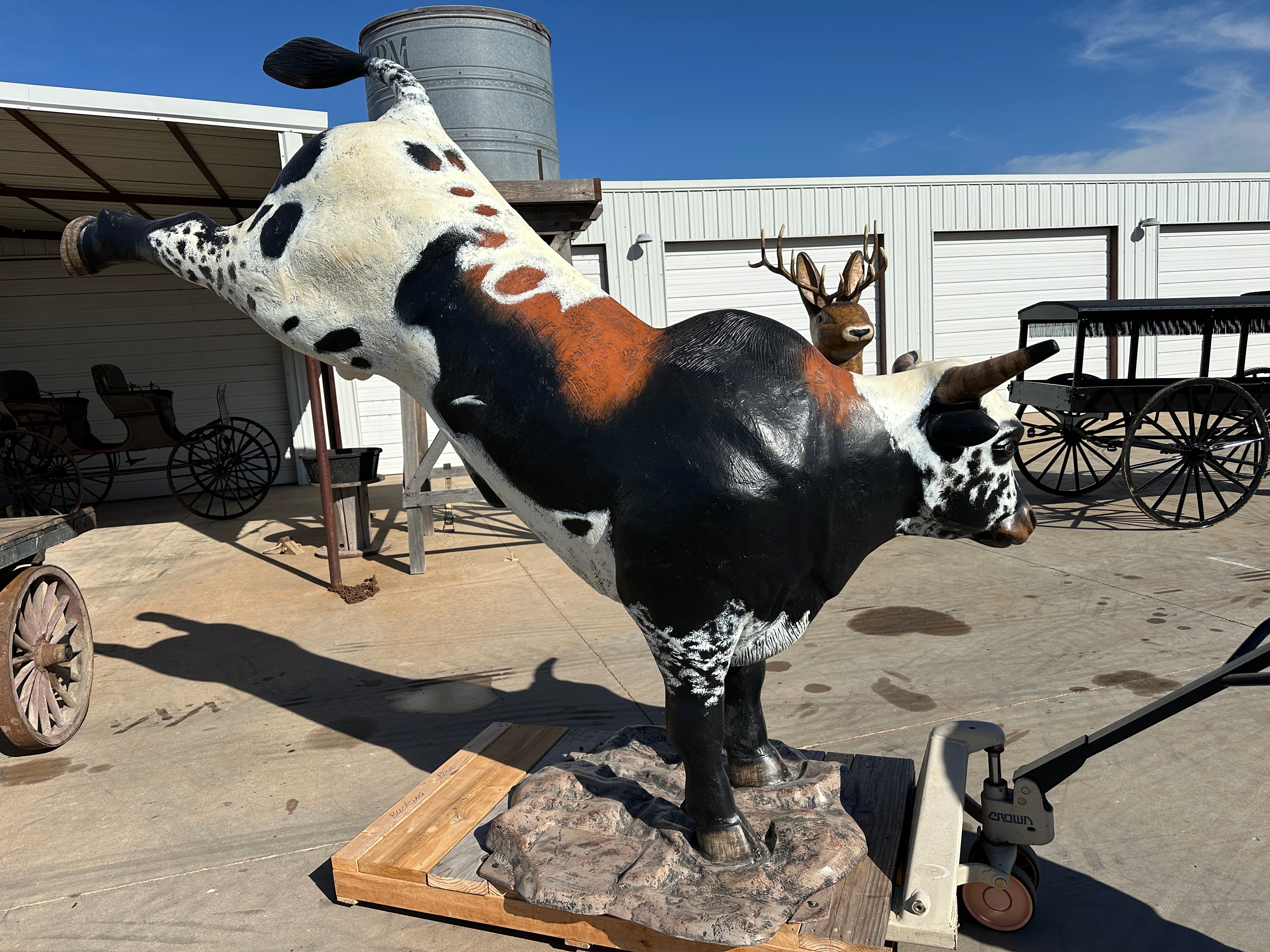 PENDING*Bucking Bull Life Size Statue