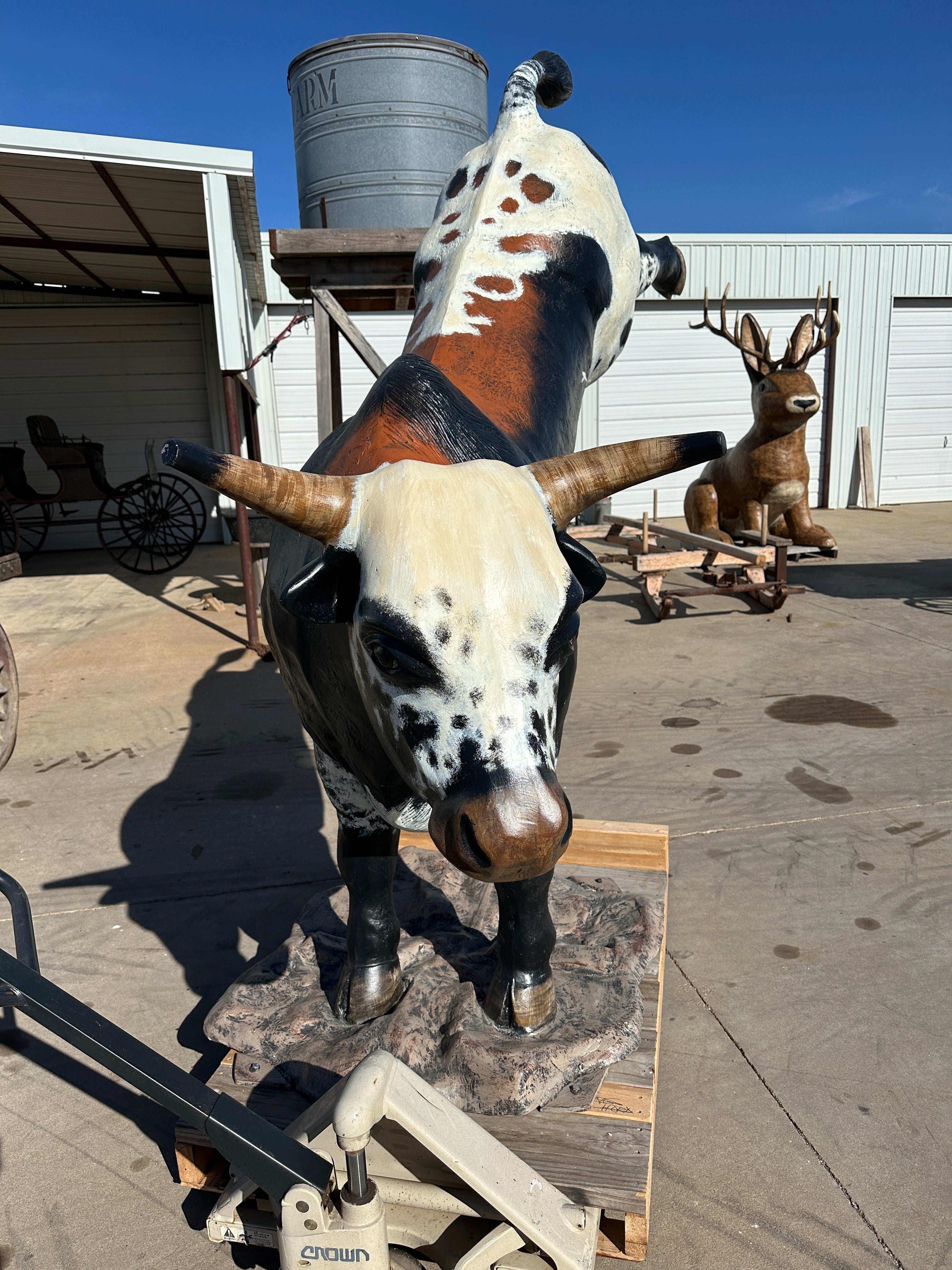 PENDING*Bucking Bull Life Size Statue