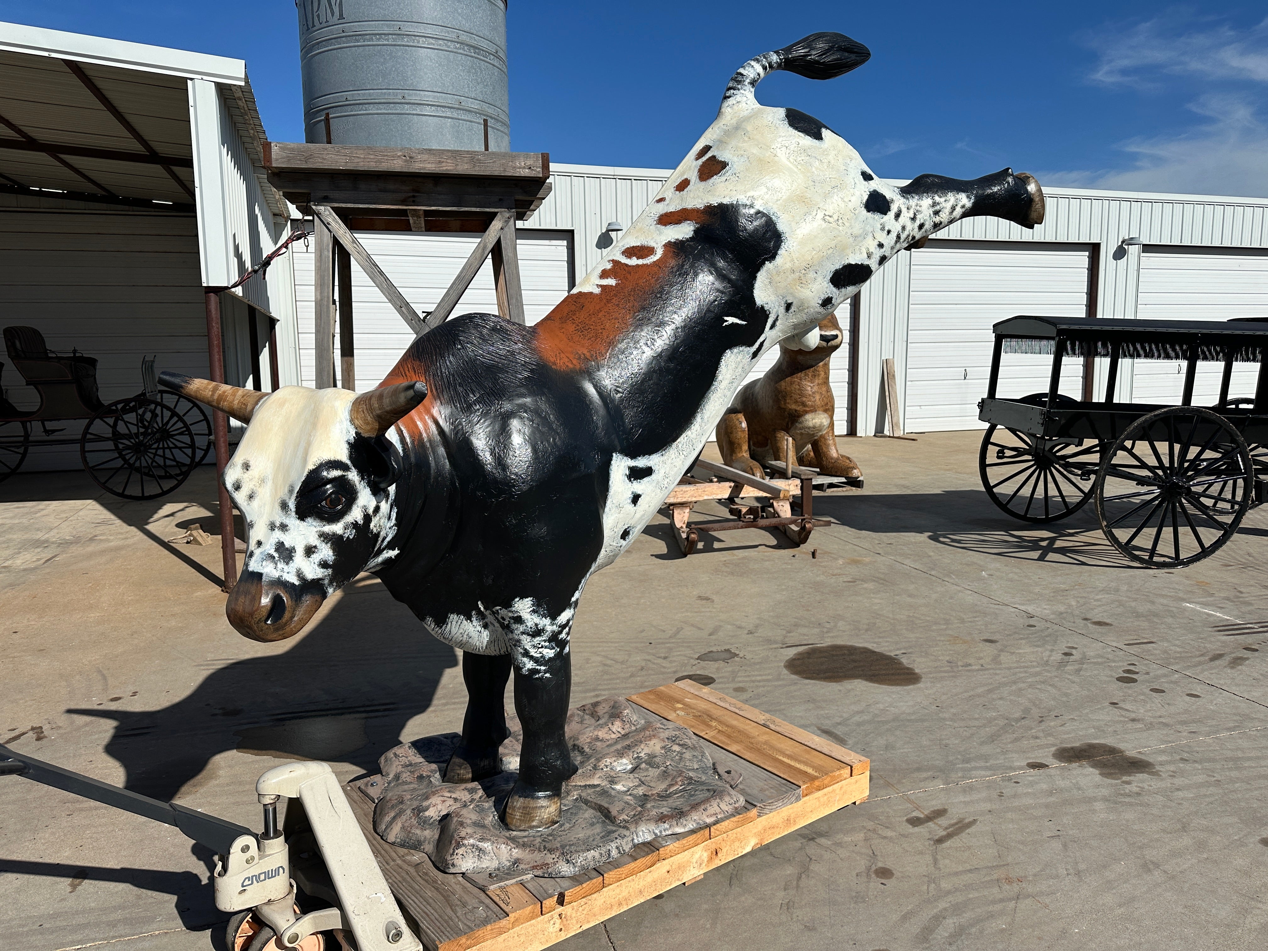 PENDING*Bucking Bull Life Size Statue