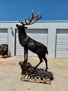 Sold-Life Size Elk Statue