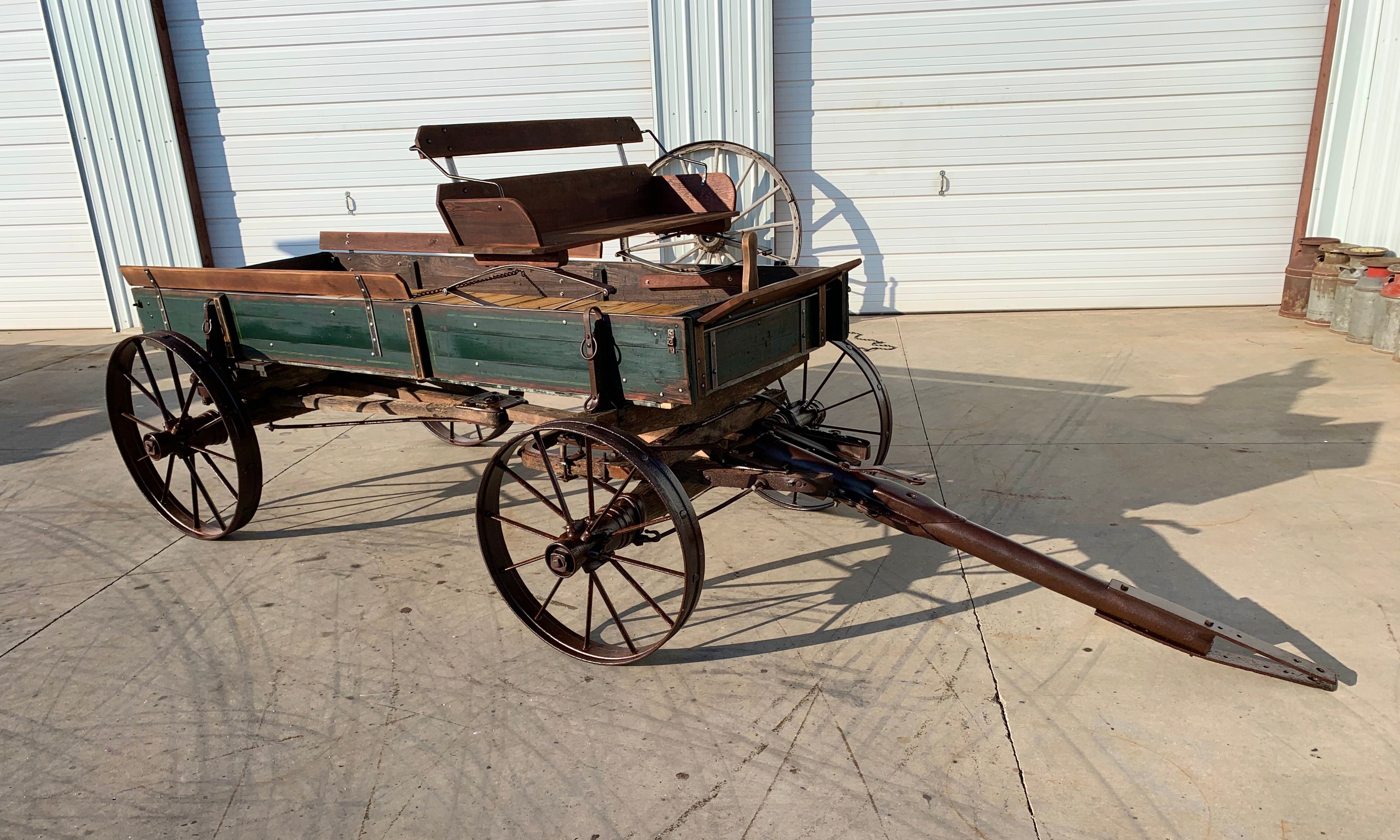 SOLD-#313 Antique Flare Box Harvest Display Wagon