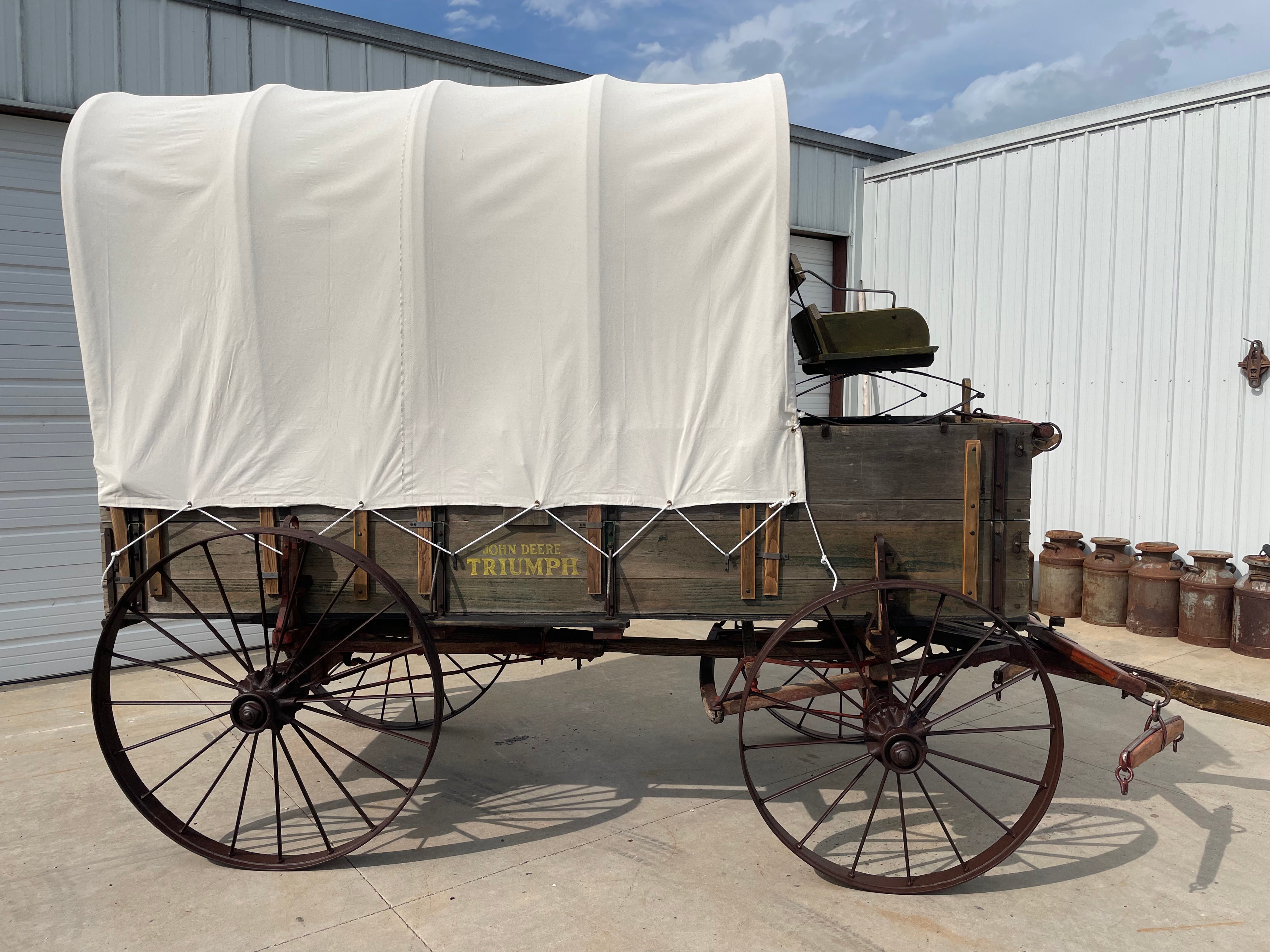 SOLD-#324 Covered John Deere Harvest Display Wagon