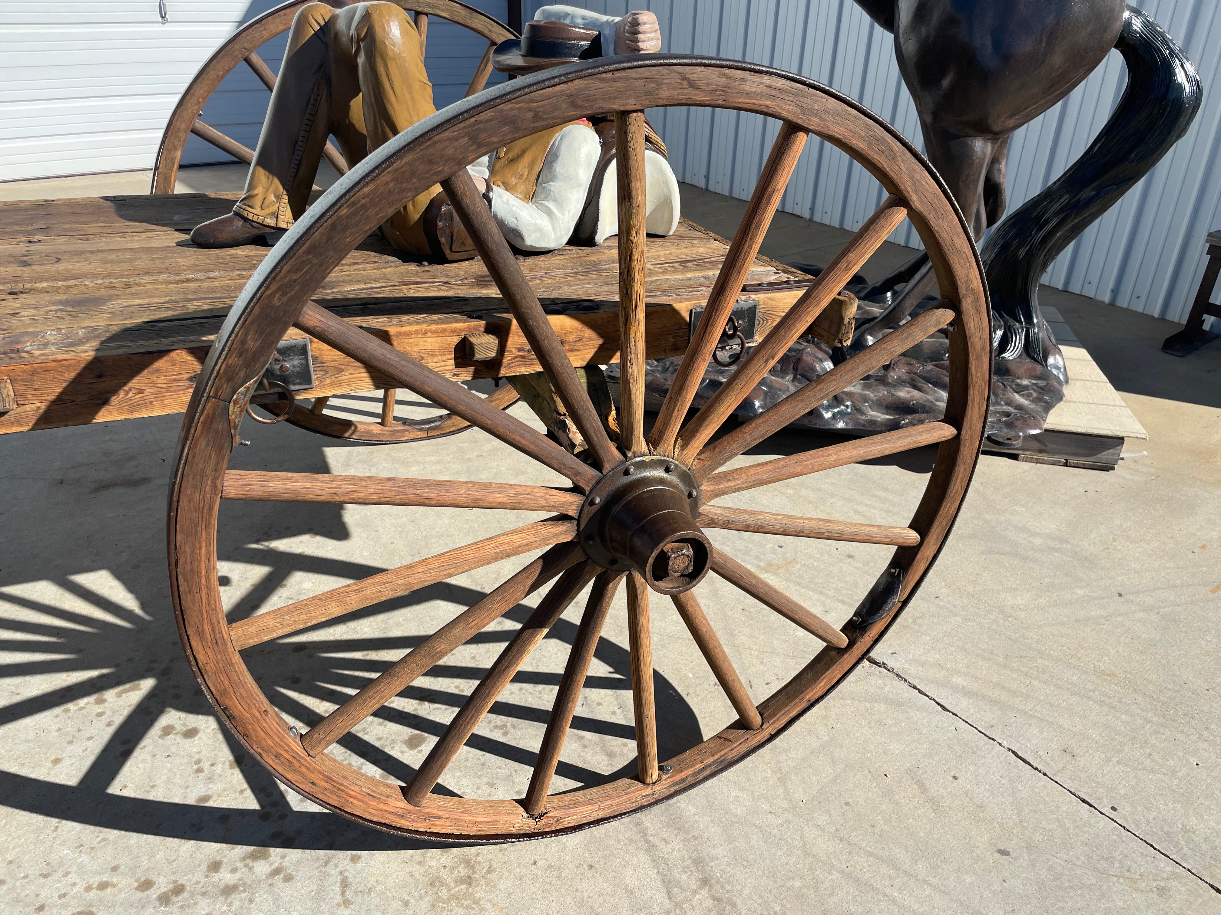 SOLD-Antique Flatbed Wood Wheel Wagon