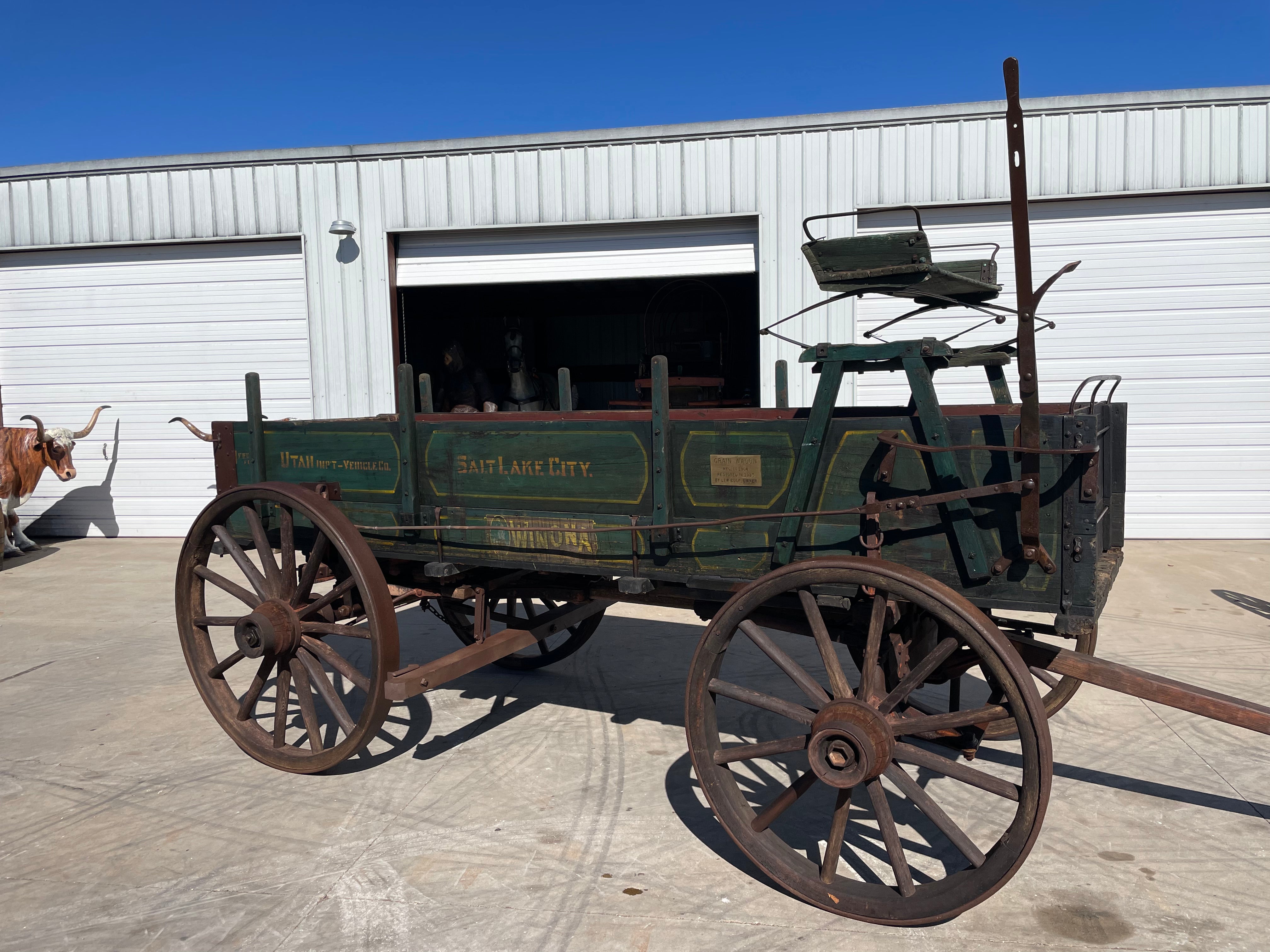 SOLD-Antique "WINONA" Stake Bed Wagon