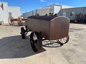 SOLD-Rare Riveted 3 Compartment Fuel Tank Wagon